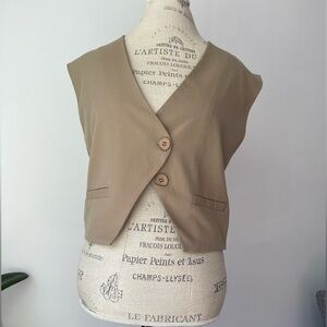 Brown button front vest